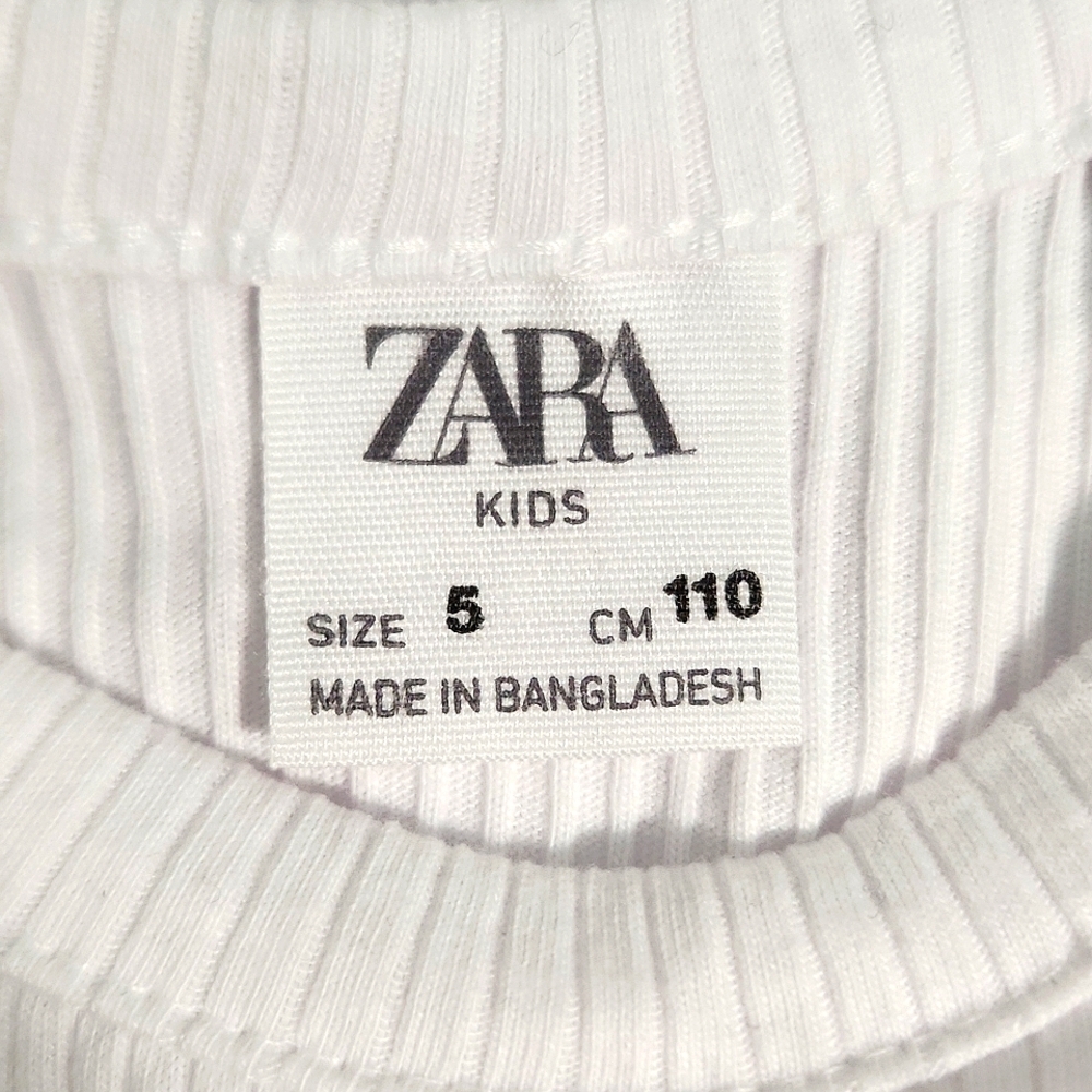 3/$15 Zara Girls White Ribbed Cropped Halter Tank, Size 5 ~ EUC - Picture 3 of 4